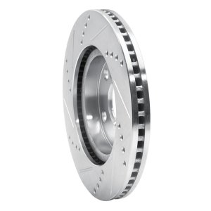 Lexus HS250H Brake Rotor (1) - Front Right - R1 Concepts - Drilled & Slotted - Silver - `06-`18